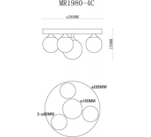Потолочная люстра MyFar Cross MR1980-4C
