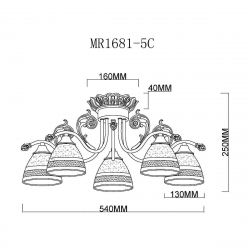 Потолочная люстра MyFar Nile MR1681-5C