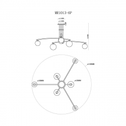 Потолочная люстра MyFar Stacy MR1013-6P