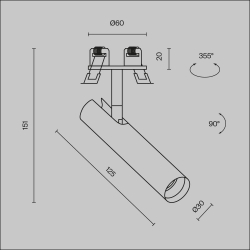 Встраиваемый светодиодный спот Maytoni Technical Focus T C141RS-L125-6W3K-B