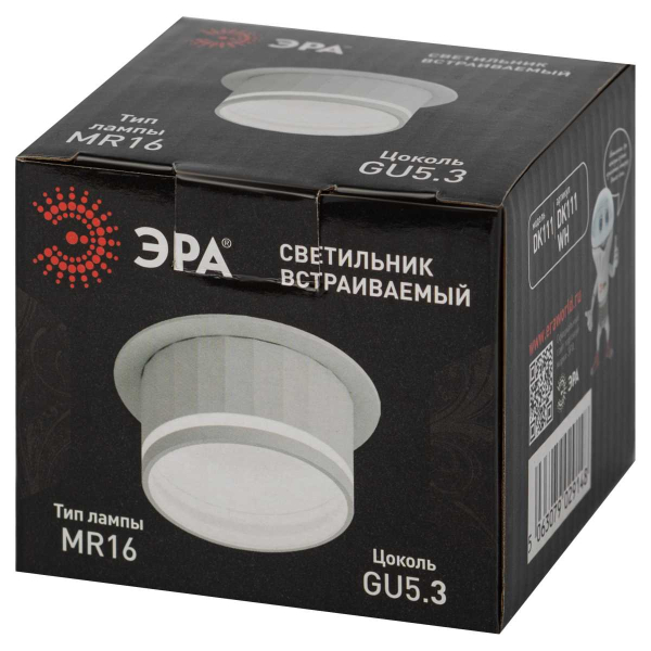 Светильник встраиваемый декоративный ЭРА DK111 WH под лампу MR16 GU5.3 белый Б0058430