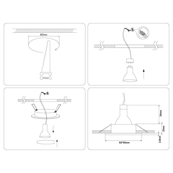 Встраиваемый точечный светильник MR16 AMBRELLA LIGHT TECHNO SPOT A8924