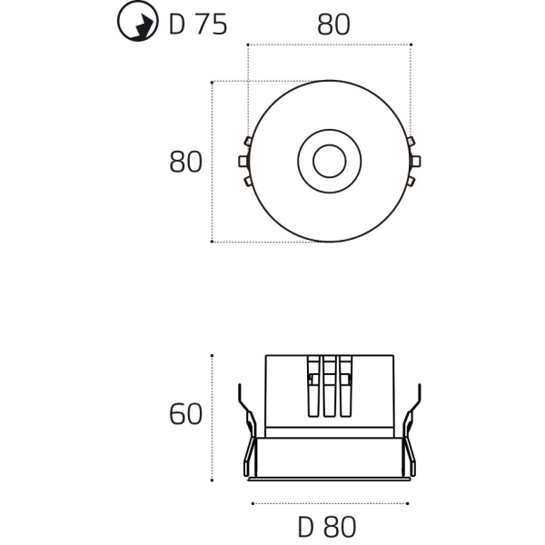 Светильник встраиваемый влагозащищенный Italline IT014-0208 nickel
