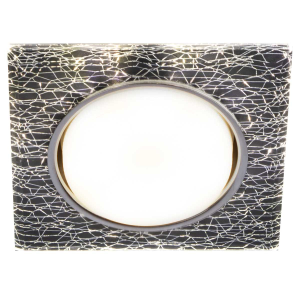 Светильник встраиваемый cо светодиодной подсветкой ЭРА DK LD50 WH/BK под лампу GX53 белый/черный Б0057469