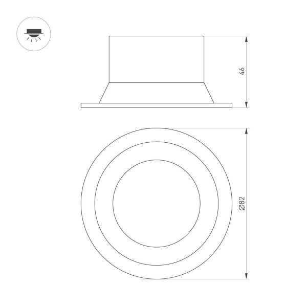 Встраеваемый светильник Arlight MS-BREEZE-BUILT-R82-9W Warm3000 036616