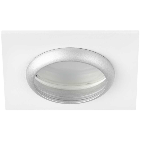 Светильник встраиваемый алюминиевый ЭРА KL110 WH/SL под лампу MR16 GU5.3 белый/серебро матовый Б0061532