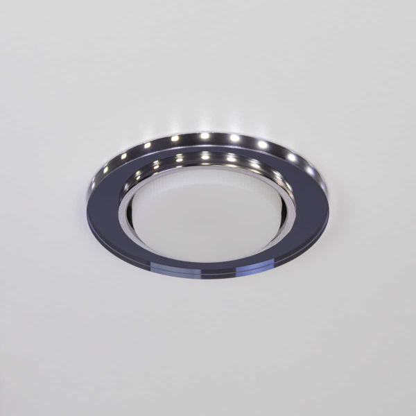 Светильник встраиваемый cо светодиодной подсветкой ЭРА DK LD51 BK под лампу GX53 черный Б0057468