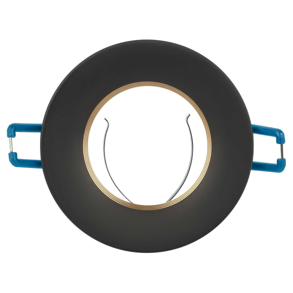 Светильник встраиваемый алюминиевый ЭРА KL107 BK/GD под лампу MR16 GU5.3 черный/золото Б0061097