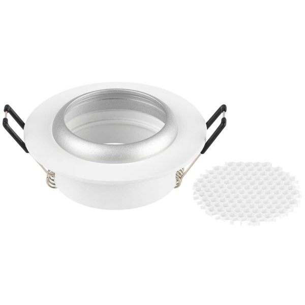 Светильник встраиваемый алюминиевый ЭРА KL109 WH/SL под лампу MR16 GU5.3 белый/серебро матовый Б0061829