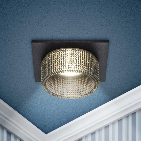 Светильник встраиваемый декоративный ЭРА DK110 BK/GR под лампу MR16 GU5.3 черный/серый Б0058424