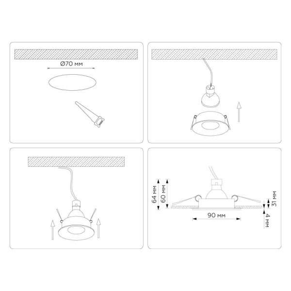 Светильник встраиваемый Ambrella Light TN102808 Светильник встраиваемый Ambrella Light TN102808