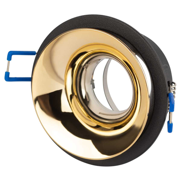 Светильник встраиваемый декоративный ЭРА KL103 BK/GD под лампу MR16 GU5.3 черный/золото Б0056357