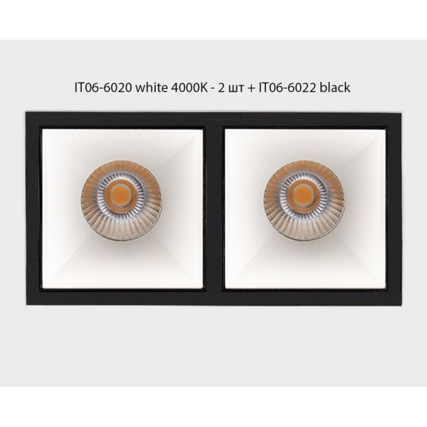 Встраиваемый светильник Italline IT06-6020 white 4000K - 2 шт. + IT06-6022 white