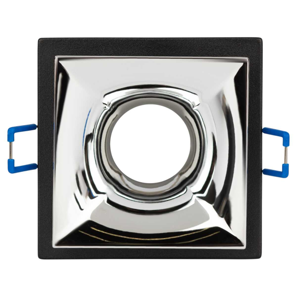 Светильник встраиваемый декоративный ЭРА KL102 BK/CH под лампу MR16 GU5.3 черный/хром Б0056356