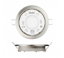 Встраиваемый светильник Uniel GX53/H2 Nickel 10 Prom UL-00005054