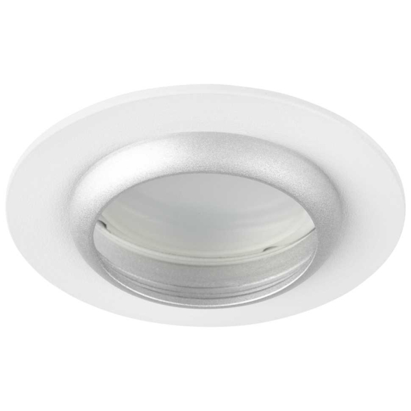 Светильник встраиваемый алюминиевый ЭРА KL109 WH/SL под лампу MR16 GU5.3 белый/серебро матовый Б0061829