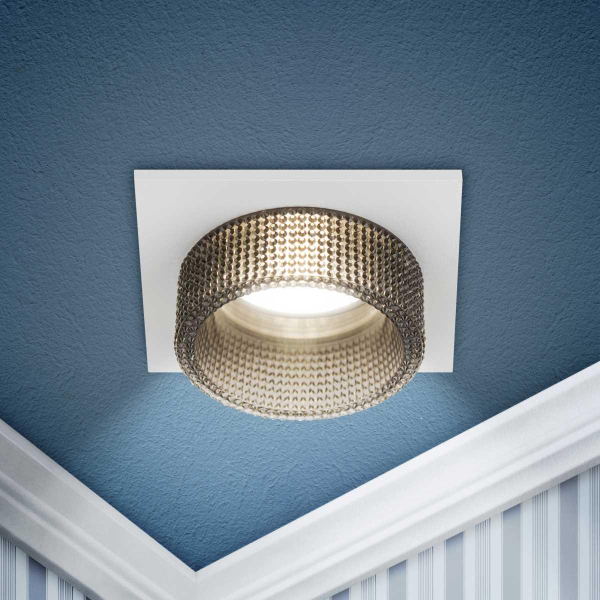 Светильник встраиваемый декоративный ЭРА DK110 WH/GR под лампу MR16 GU5.3 белый/серый Б0058408