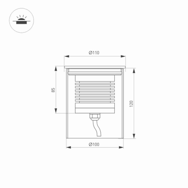 Встраеваемый светодиодный светильник Arlight LTD-GROUND-R110-15W Day4000 033578