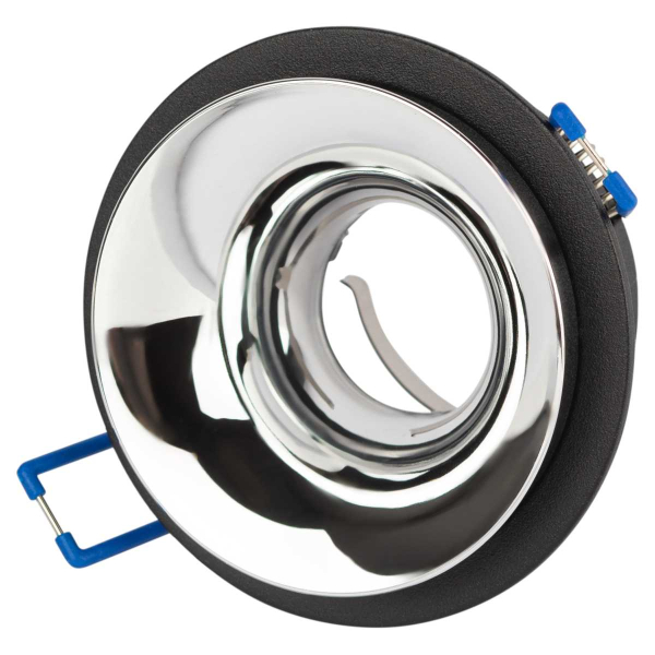 Светильник встраиваемый декоративный ЭРА KL103 BK/CH под лампу MR16 GU5.3 черный/хром Б0056355