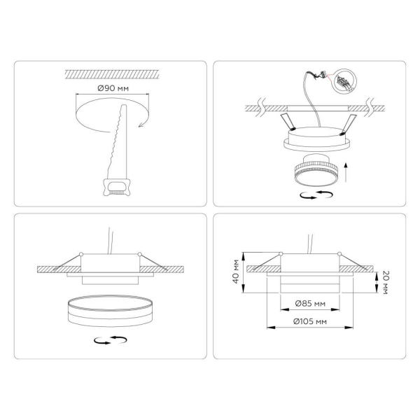 Светильник встраиваемый Ambrella Light TN5215 Светильник встраиваемый Ambrella Light TN5215