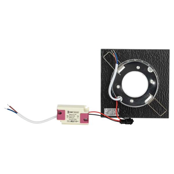 Светильник встраиваемый cо светодиодной подсветкой ЭРА DK LD50 WH/BK под лампу GX53 белый/черный Б0057469