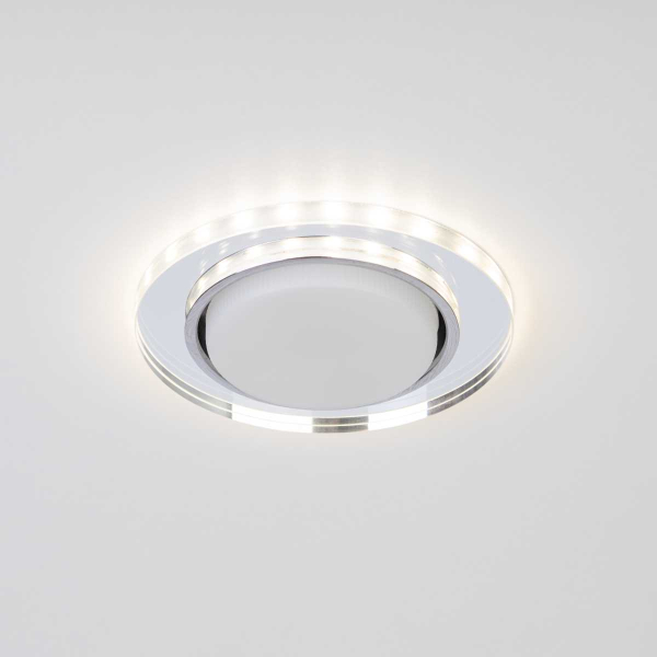 Светильник встраиваемый cо светодиодной подсветкой ЭРА DK LD51 MR под лампу GX53 зеркальный Б0057467