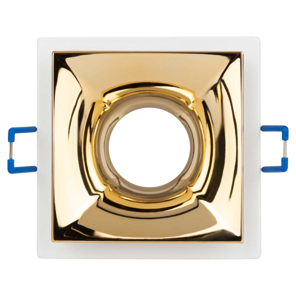 Светильник встраиваемый декоративный ЭРА KL102 WH/GD под лампу MR16 GU5.3 белый/золото Б0056352
