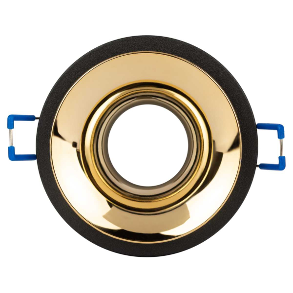 Светильник встраиваемый декоративный ЭРА KL103 BK/GD под лампу MR16 GU5.3 черный/золото Б0056357