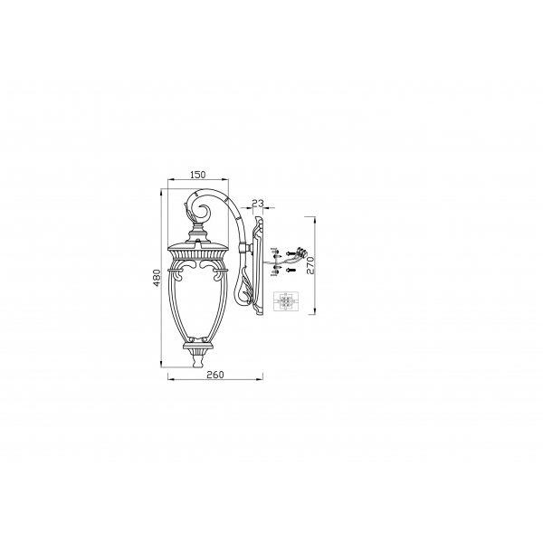 Настенный светильник (бра) Outdoor O414WL-01BZ