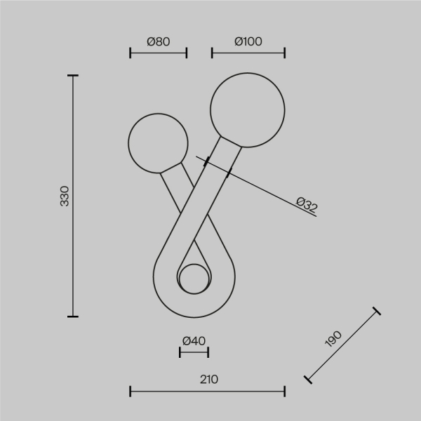 Настенный светильник (бра) Maytoni MOD476WL-02PT