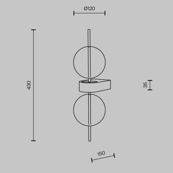 Настенный светильник (бра) Maytoni MOD478WL-L8B3K