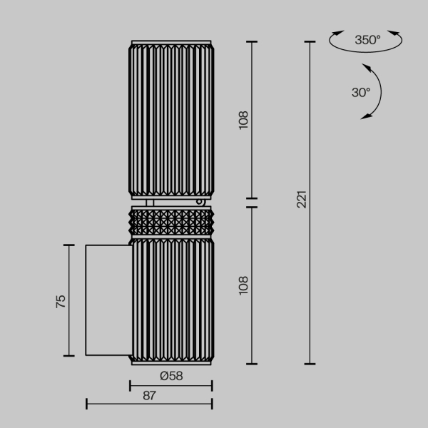 Настенный светильник (бра) Maytoni MOD475WL-02BS