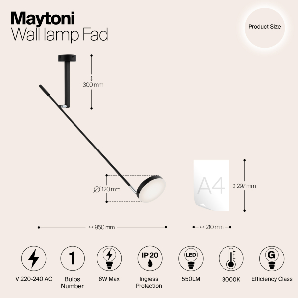 Настенный светильник (бра) Maytoni MOD070WL-L6B3K Настенный светильник (бра) Maytoni MOD070WL-L6B3K