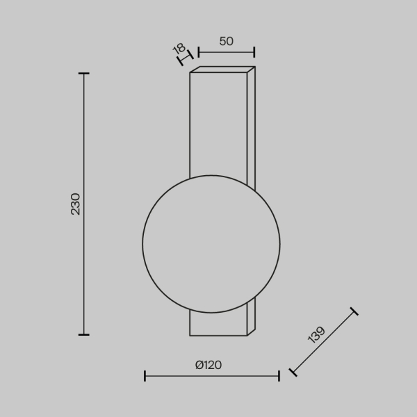Настенный светильник (бра) Maytoni MOD470WL-01BS