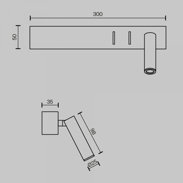 Настенный светильник (бра) Technical C031WL-L8B3K1