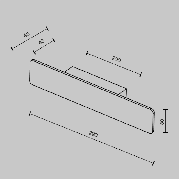 Настенный светильник (бра) Technical C80WL-10W3K-B