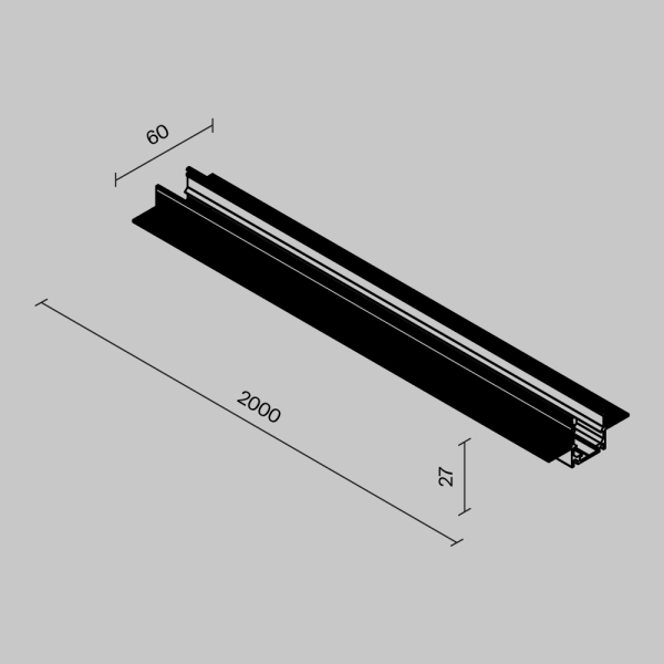 Профиль для уличной трековой системы Outdoor O-TR002ED-P-B2M