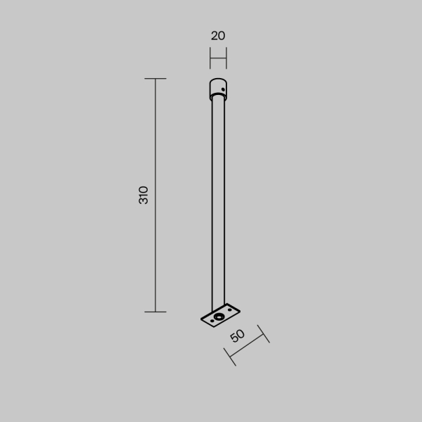 Комплектующие для уличной трековой системы Outdoor O-TR001-HL-W300 Комплектующие для уличной трековой системы Outdoor O-TR001-HL-W300