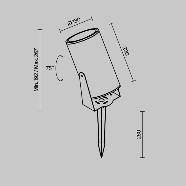 Ландшафтный светильник Outdoor O050FL-L30GR3K