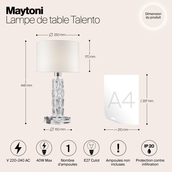 Настольный светильник Maytoni DIA008TL-01CH Настольный светильник Maytoni DIA008TL-01CH