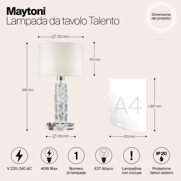 Настольный светильник Maytoni DIA008TL-01CH Настольный светильник Maytoni DIA008TL-01CH