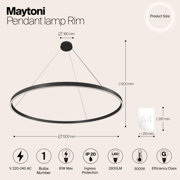 Подвесной светильник Maytoni MOD058PL-L65B3K Подвесной светильник Maytoni MOD058PL-L65B3K