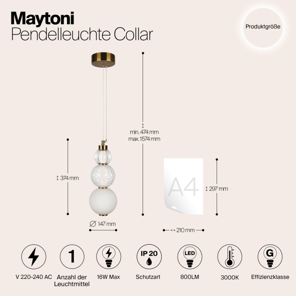 Подвесной светильник Maytoni P069PL-L16G3K Подвесной светильник Maytoni P069PL-L16G3K