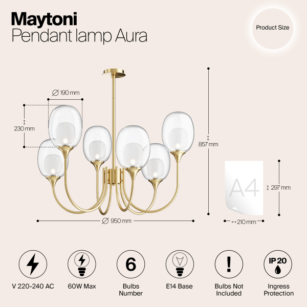 Подвесной светильник Maytoni MOD016PL-06BS Подвесной светильник Maytoni MOD016PL-06BS