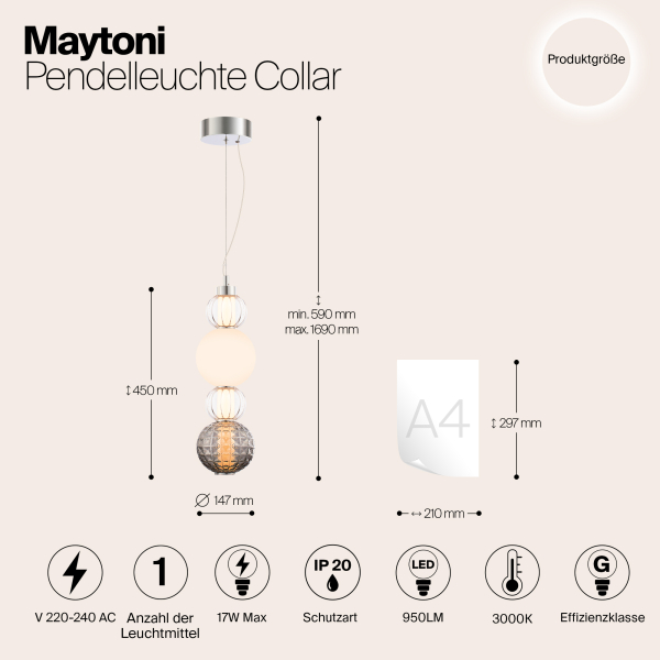 Подвесной светильник Maytoni P069PL-L17CH3K Подвесной светильник Maytoni P069PL-L17CH3K