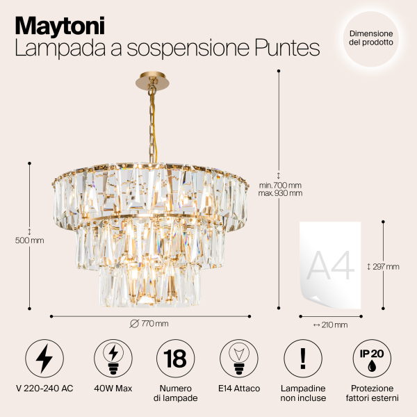 Подвесной светильник Maytoni MOD043PL-18G Подвесной светильник Maytoni MOD043PL-18G