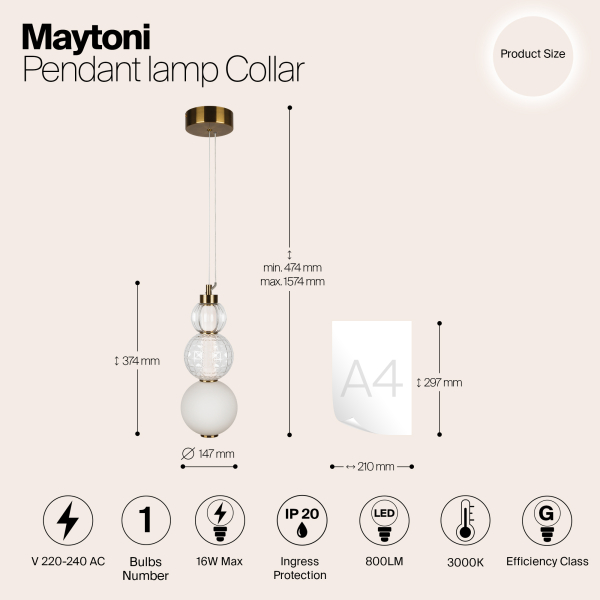 Подвесной светильник Maytoni P069PL-L16G3K Подвесной светильник Maytoni P069PL-L16G3K