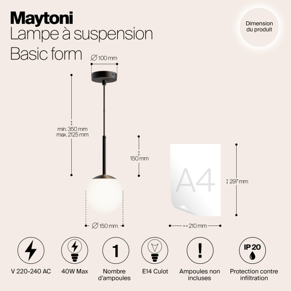 Подвесной светильник Maytoni MOD321PL-01B Подвесной светильник Maytoni MOD321PL-01B