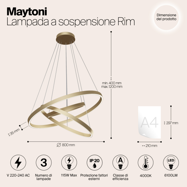 Подвесной светильник Maytoni MOD058PL-L100BS4K Подвесной светильник Maytoni MOD058PL-L100BS4K