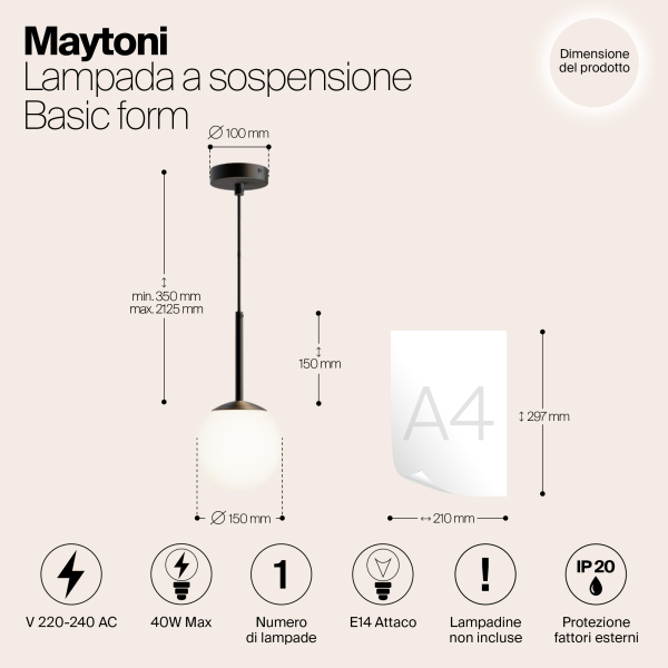 Подвесной светильник Maytoni MOD321PL-01B Подвесной светильник Maytoni MOD321PL-01B